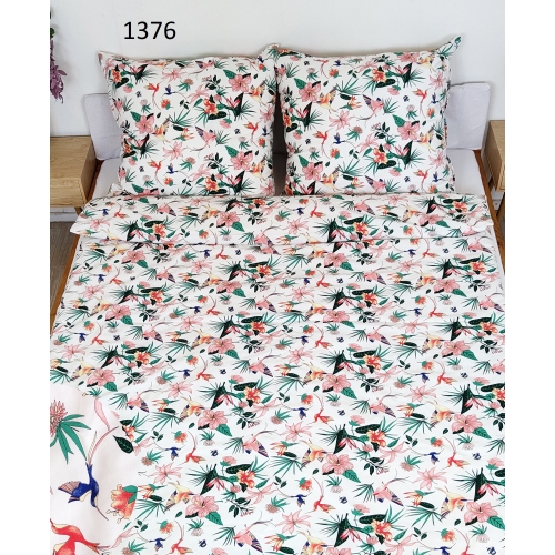 Pościel bawełniana z płótna 160- egzotyczne listki 1376